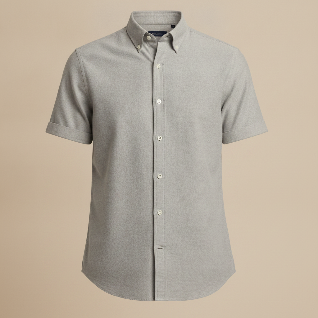 Camicia Uomo Oxford Manica Corta – Versatile ed Elegante Estiva - Grigio