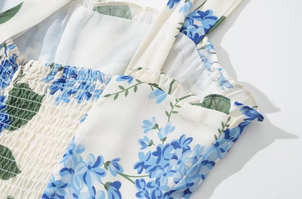 Abito lungo donna in tessuto leggero, floreale — vista 6