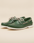 Scarpe da Barca Uomo in Pelle – Boat Shoes Classiche Estive - Verde Bosco