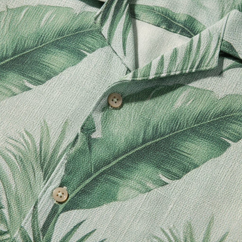 Completo Coordinato Uomo Camicia Stampa Palme e Pantaloncini - dettaglio