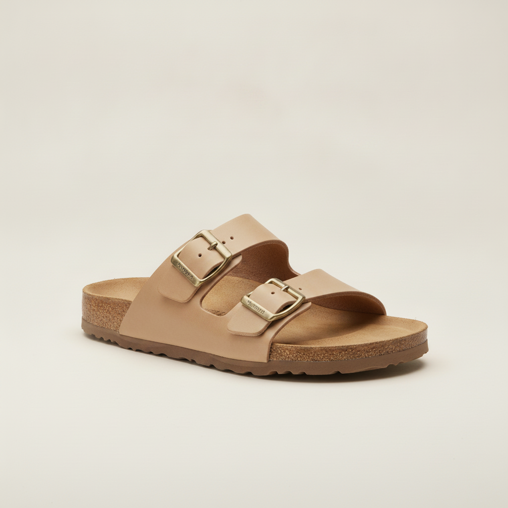 Sandali Uomo a Doppia Fascia – Eleganti in Pelle Estivi - Beige
