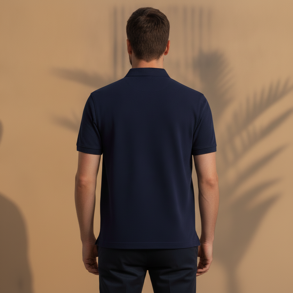 Polo Uomo con Placket a Contrasto – Dettaglio Raffinato - vista posteriore