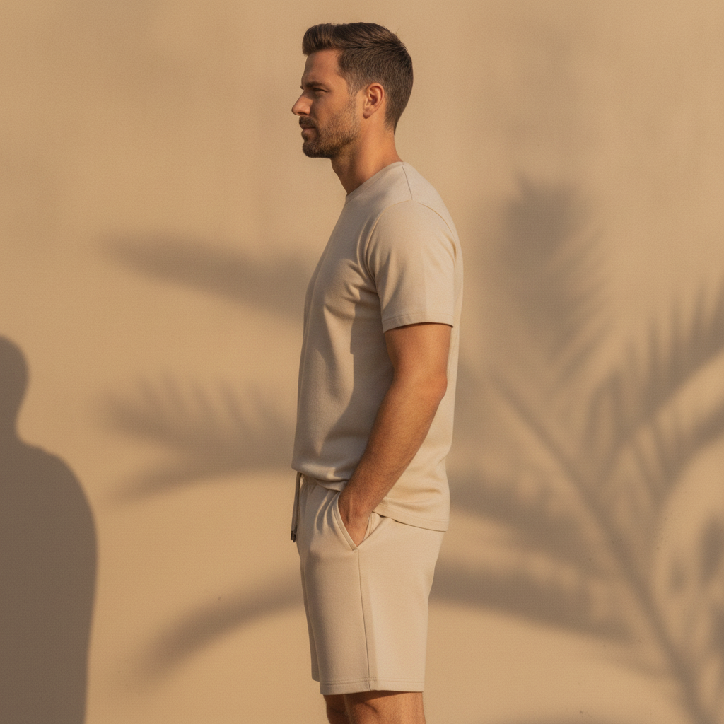 Completo Coordinato Uomo T-shirt e Pantaloncini - vista laterale