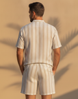 Completo Coordinato Uomo Camicia Garza Rigata e Pantaloncini - vista posteriore