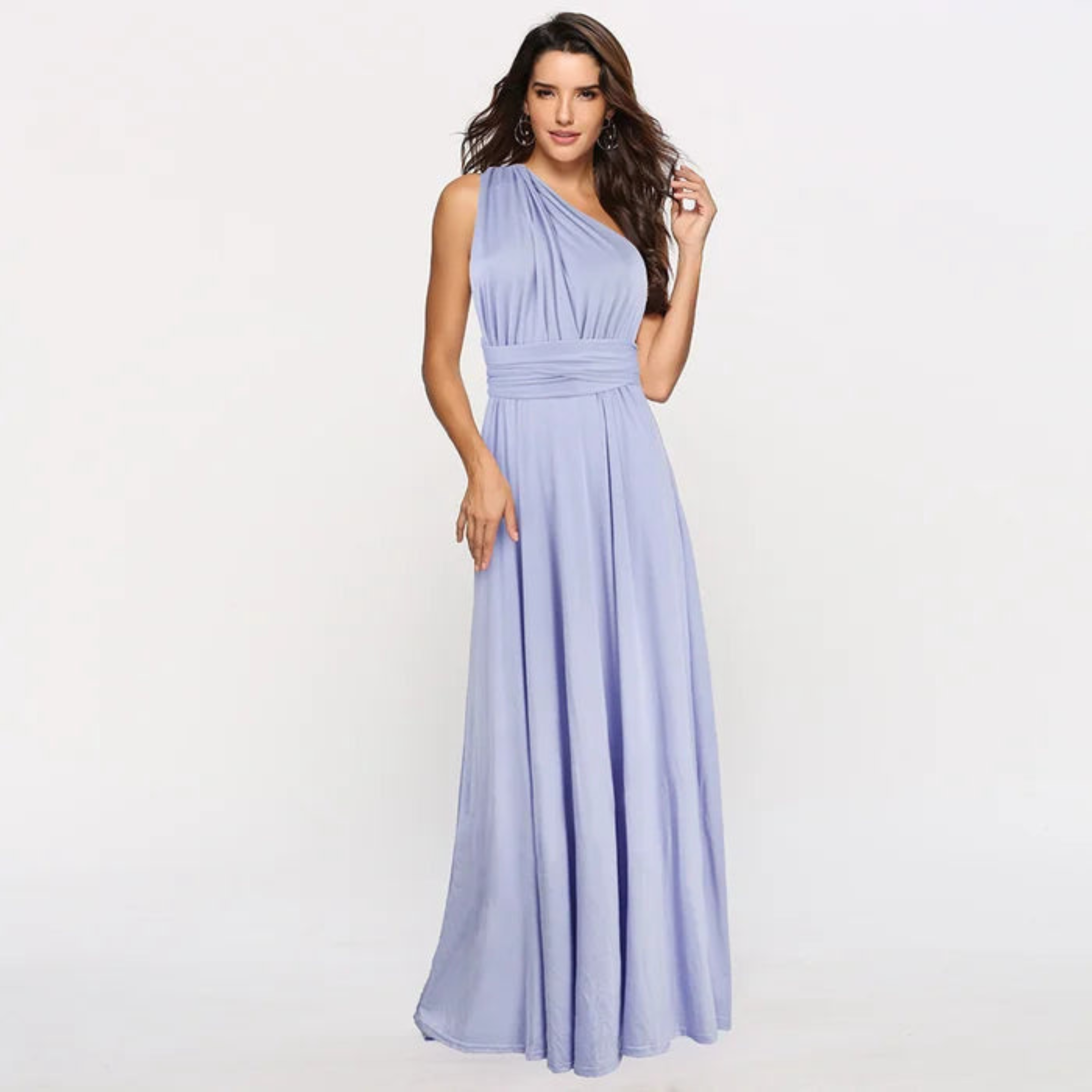 Abito lungo donna in tessuto leggero, convertibile infinity — vista 5