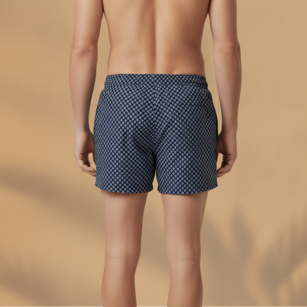 Costume Uomo a Micro-Fantasia – Elegante ed Estivo Quick-Dry - vista posteriore
