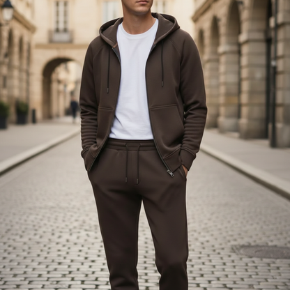Set Tuta Sportiva Uomo con Felpa Zip e Pantaloni