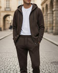 Set Tuta Sportiva Uomo con Felpa Zip e Pantaloni