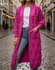 Cardigan Donna Lungo Maglia Spessa Bohémien