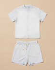 Completo Coordinato Uomo Camicia a Pois e Pantaloncini - Bianco a Pois