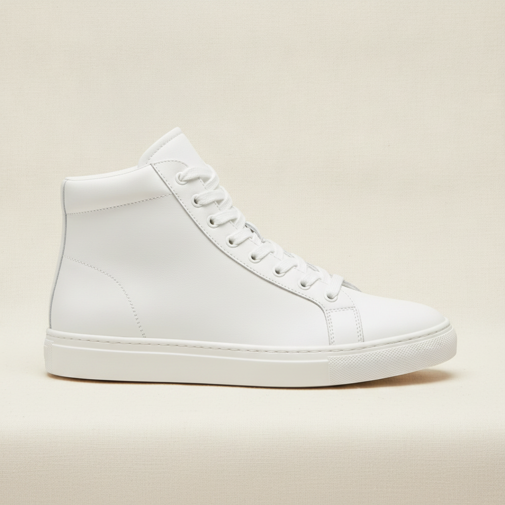 Sneakers Uomo Alte in Pelle – Design High-Top Casual Premium - vista laterale