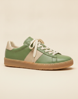 Sneakers Uomo Tennis Vintage Verde – Rétro Elegante Anni '70 - Beige e Verde