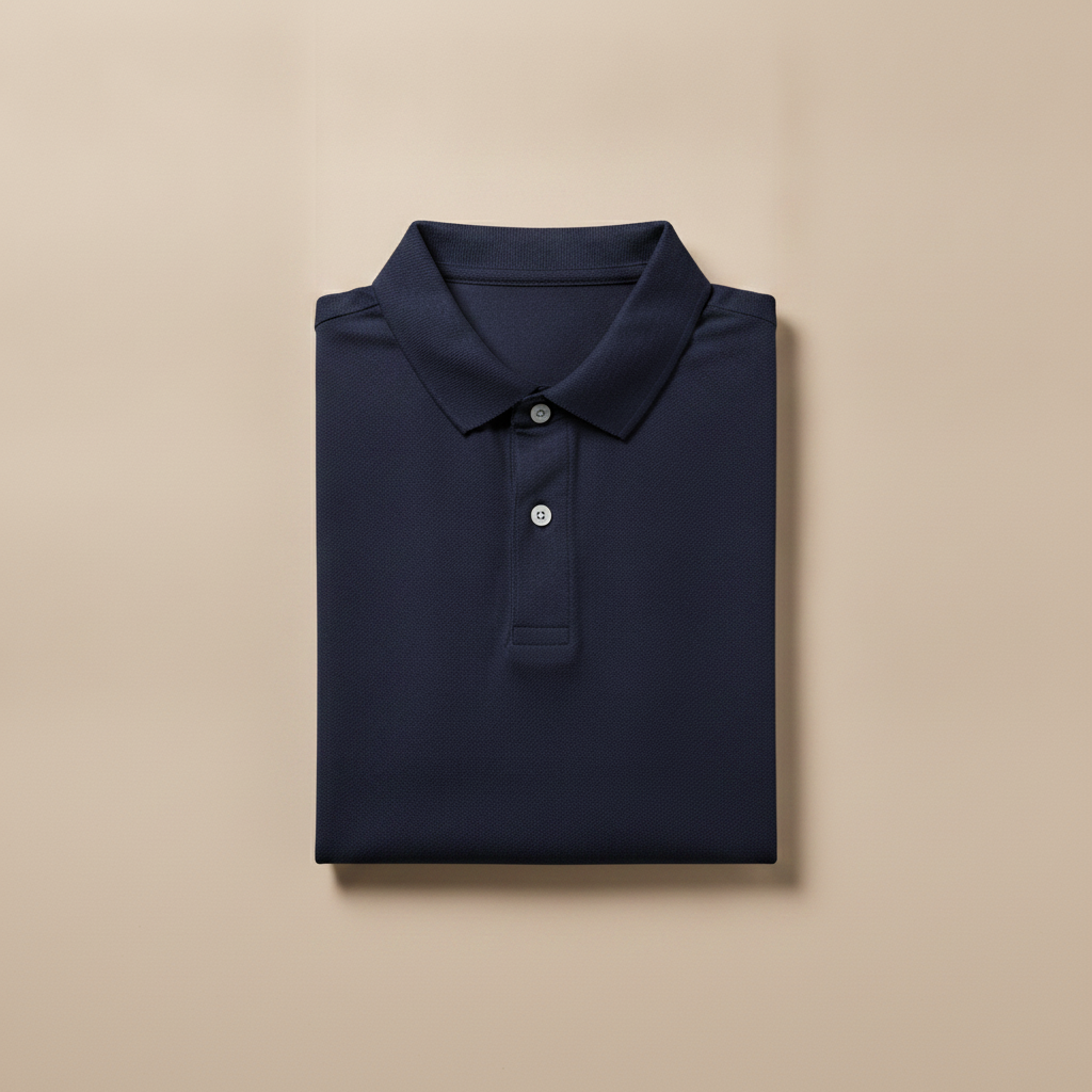 Polo Uomo Tinta Unita Basic – Essenziale Versatile del Guardaroba - Blu Navy