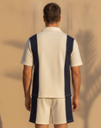 Completo Coordinato Uomo Camicia Color Block e Pantaloncini - vista posteriore