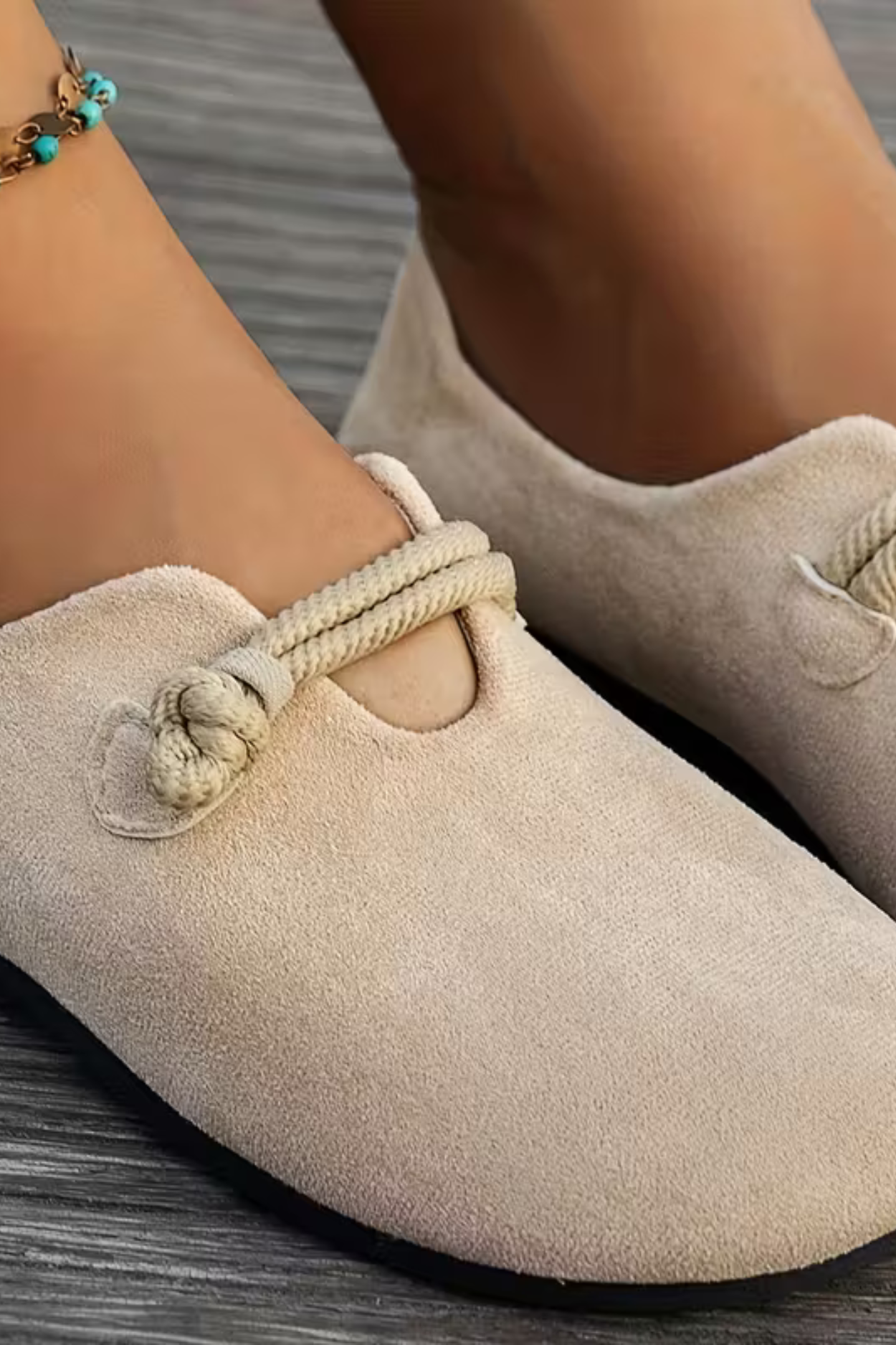 Mocassini Donna in Suede Slip-On – vista posteriore
