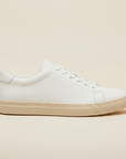 Sneakers Uomo Bianche con Suola Ecru – Look Pulito e Naturale - vista laterale