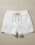 Costume Boxer Uomo Effetto Lino – Elegante e Naturale al Mare - Bianco