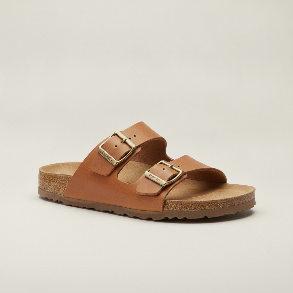 Sandali Uomo a Doppia Fascia – Eleganti in Pelle Estivi - vista laterale