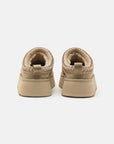 UGG Tazz Mustard Seed ciabatte platform donna in pelle scamosciata e montone senape, dettaglio suola