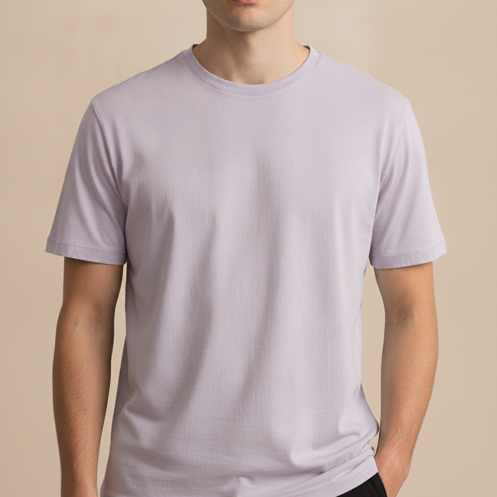 T-shirt Uomo Manica Corta Colori Pastello – Estate Fresca ed Elegante - Lavanda