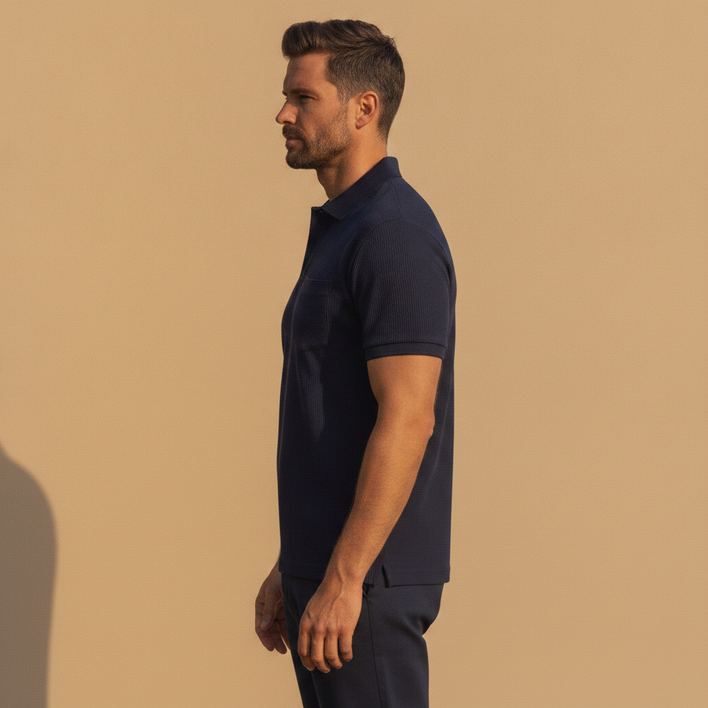 Polo Uomo con Taschino – Dettaglio Pratico e Casual - vista laterale