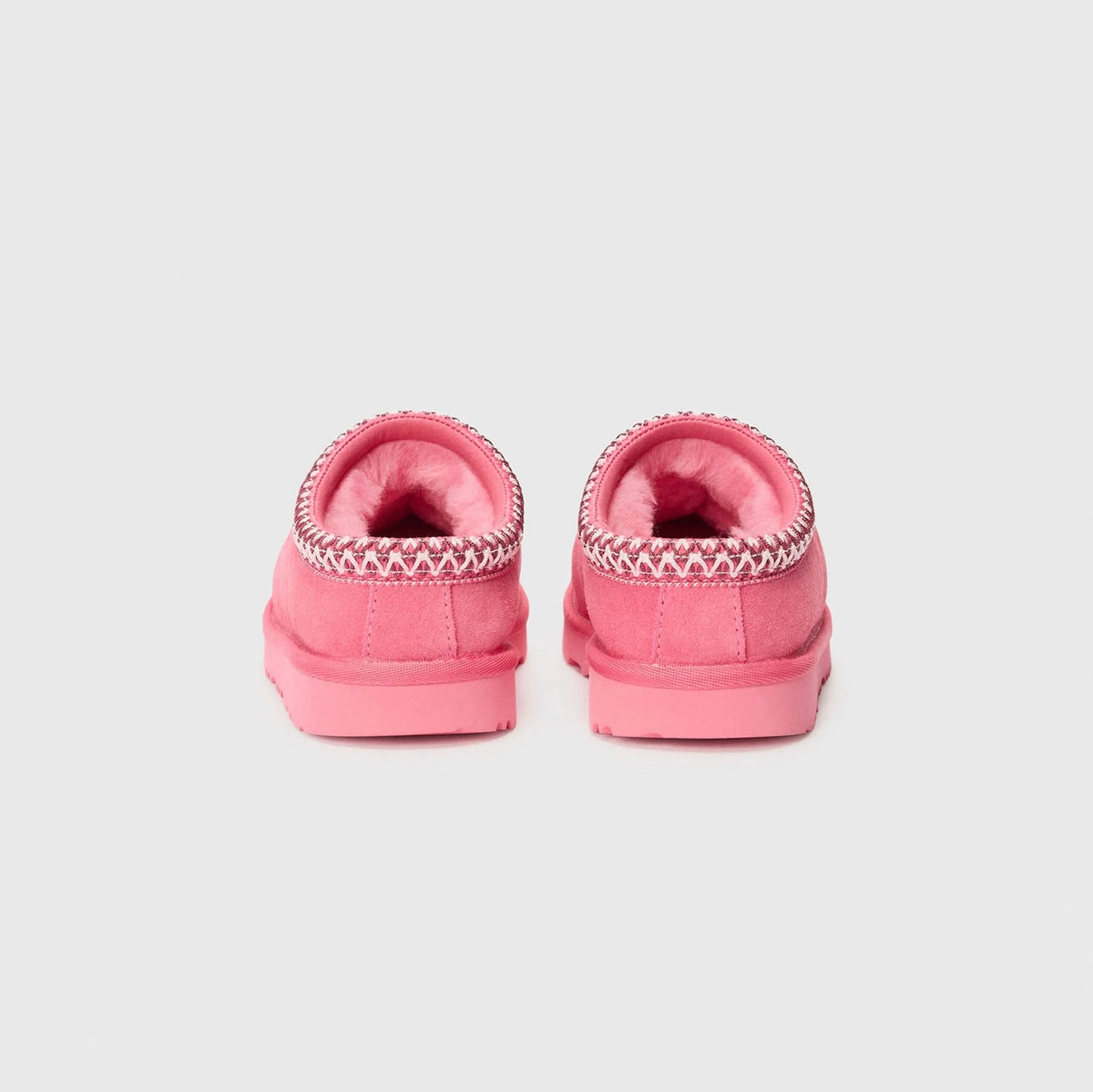 UGG Tasman II Pink Bloom ciabatte chiuse donna in pelle scamosciata e montone rosa, dettaglio suola