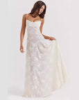 Abito lungo donna in chiffon, aderente — vista 5