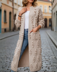 Cardigan Donna Lungo Maglia Spessa Bohémien