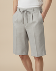 Pantaloncini Uomo in Misto Lino – Leggeri e Traspiranti - Grigio Chiaro