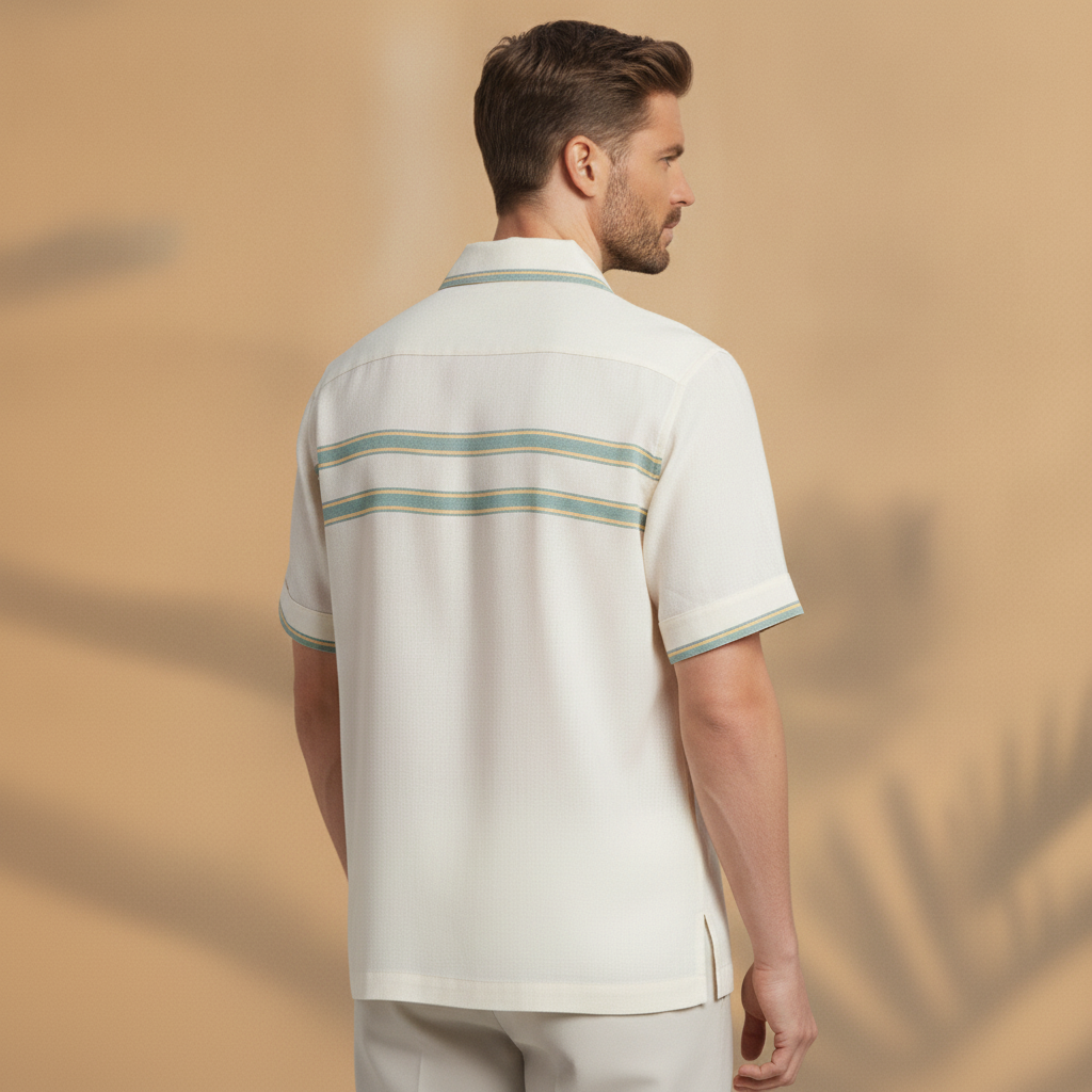 Camicia Bowling Uomo Manica Corta – Stile Rétro Anni '50 - vista posteriore