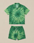 Completo Coordinato Uomo Camicia Tie-Dye e Pantaloncini - Tie-Dye Verde