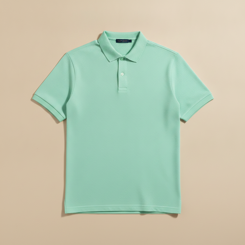 Polo Uomo in Mesh Traspirante – Fresca e Sportiva Estiva - Verde Menta