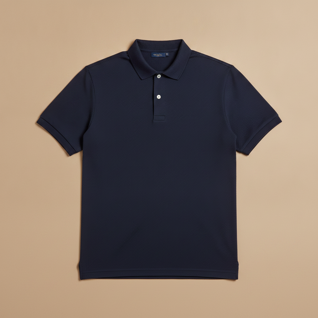 Polo Uomo in Mesh Traspirante – Fresca e Sportiva Estiva - Blu Navy