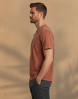 T-shirt Uomo Tinta in Capo Vintage – Colori Slavati Autentici - vista laterale