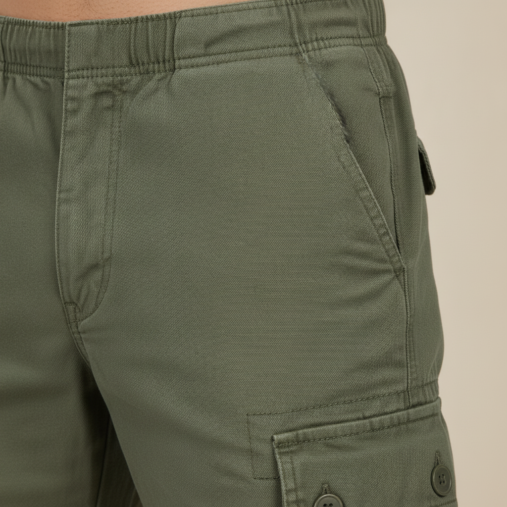 Bermuda Cargo Uomo in Cotone – Tasche Laterali Pratiche - dettaglio
