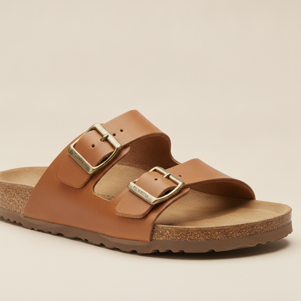 Sandali Uomo a Doppia Fascia – Eleganti in Pelle Estivi - dettaglio