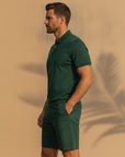 Completo Coordinato Uomo Polo Zip e Bermuda - vista laterale