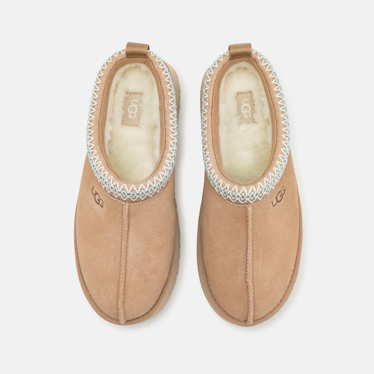 UGG Tazz Sand ciabatte platform donna in pelle scamosciata e montone beige sand, dettaglio interno