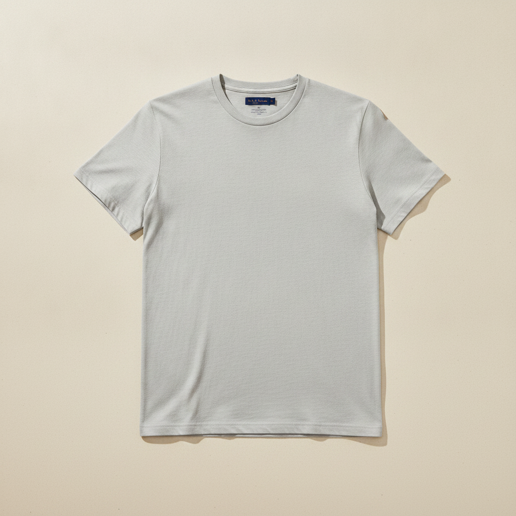 T-shirt Uomo in Cotone Pima Premium – Morbidezza Setosa di Lusso - Grigio Perla