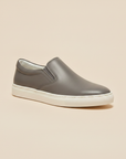 Sneakers Uomo Slip-On in Pelle – Senza Lacci Eleganti e Comode - Grigio