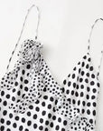 Abito lungo donna in tessuto leggero, a pois — vista 5