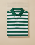 Polo Uomo a Righe Marinière – Stile Nautico Mediterraneo - Verde e Bianco
