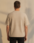 T-shirt Uomo Waffle Knit – Texture Nido d'Ape Elegante - vista posteriore