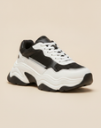 Sneakers Uomo Chunky Dad Bicolore – Streetwear Retro di Tendenza - Nero e Bianco