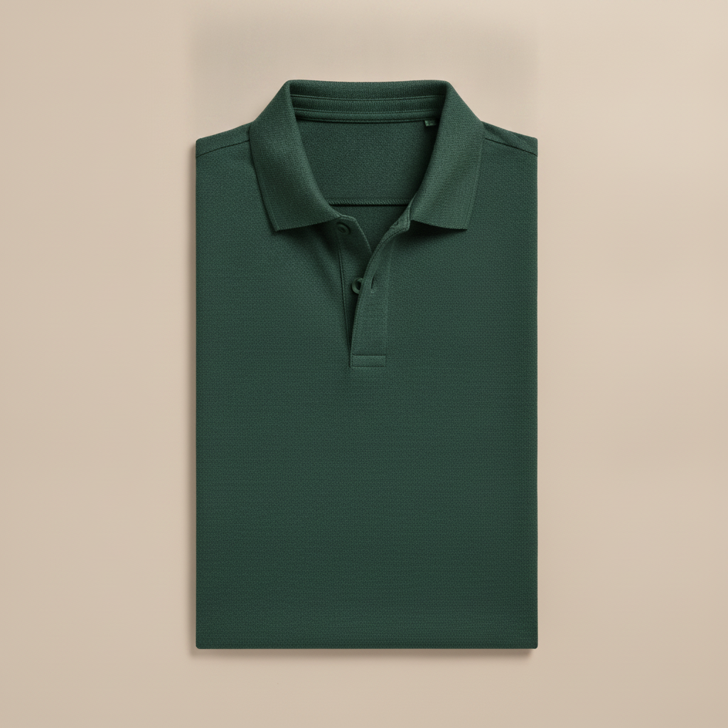 Polo Uomo in Piqué Riciclato – Eco-Design Resistente - Verde Alga