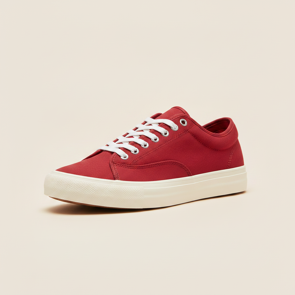 Sneakers Uomo Skate in Tela – Robuste e Casual Streetwear - Rosso