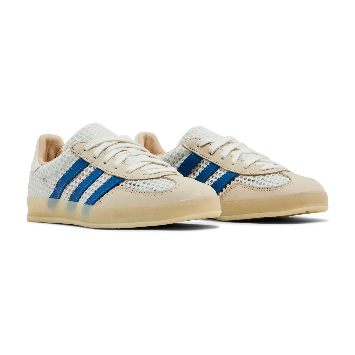 Adidas Gazelle Indoor Off White Focus Blue sneakers basse uomo e donna in bianco blu - vista frontale