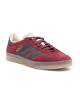 Adidas Gazelle Indoor Shadow Fig sneakers basse uomo e donna in verde bordeaux - vista frontale