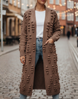 Cardigan Donna Lungo Maglia Spessa Bohémien