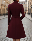 Cappotto Donna con Collo Alto e Cintura